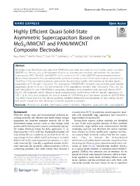 Highly Efficient Quasi-Solid-State Asymmetric Supercapacitors Based