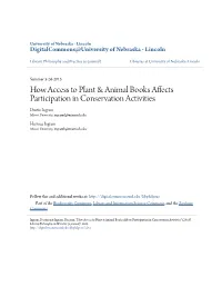 How Access to Plant & Animal Books Affects Participation in Conservation Activities