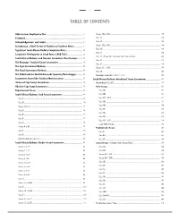 Table of Contents