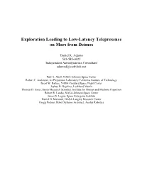 Exploration Leading to Low-Latency Telepresence on Mars from Deimos