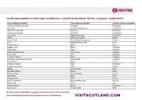 For the Latest Update on What's Open in Mull & Iona – Contact Visitscotland