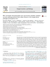 FPLC and Liquid-Chromatography Mass Spectrometry Identify Candidate Necrosis-Inducing Proteins from Culture ﬁltrates of the Fungal Wheat Pathogen Zymoseptoria Tritici