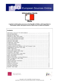 Information Guide Malta