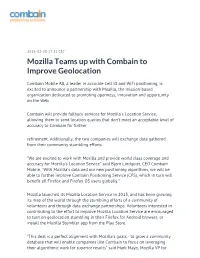 Mozilla Teams up with Combain to Improve Geolocation