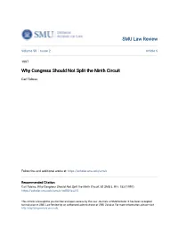 Why Congress Should Not Split the Ninth Circuit