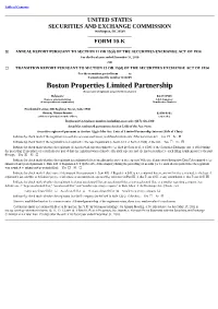 Boston Properties Limited Partnership (Exact Name of Registrant As Specified in Its Charter)