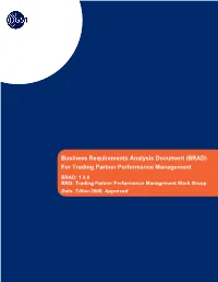 Business Requirements Analysis Document (BRAD) - Trading Partner Performance Management, Release 1.0.0