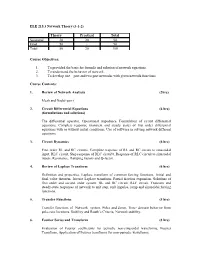 ELE 215.3 Network Theory (3-1-2)