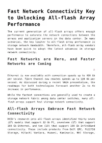 Fast Network Connectivity Key to Unlocking All-Flash Array Performance