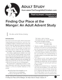Finding Our Place at the Manger-An Adult Advent Study Session