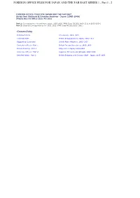 FOREIGN OFFICE FILES for JAPAN and the FAR EAST SERIES 1 - Part 1 - 2