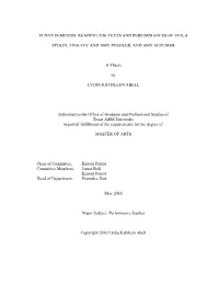 Funny Feminism: Reading the Texts and Performances of Viola