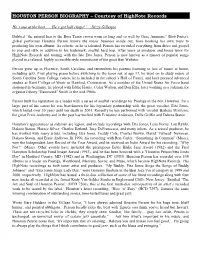 HOUSTON PERSON BIOGRAPHY – Courtesy of Highnote Records