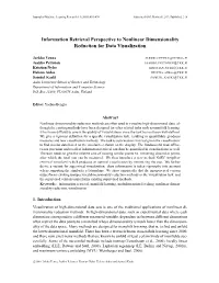 Information Retrieval Perspective to Nonlinear Dimensionality Reduction for Data Visualization