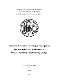 Reactivity Parameters for Nitrogen Nucleophiles: from the Alpha-Effect