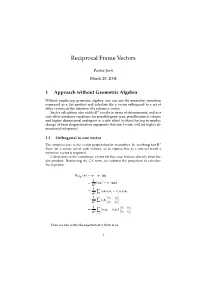 Reciprocal Frame Vectors