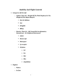 Stability and Flight Controls