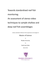 Towards Standardised Reef Fish Monitoring; an Assessment of Stereo-Video Techniques to Sample Shallow and Deep Reef Fish Assemblages