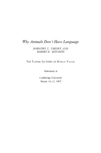 Why Animals Don't Have Language 209