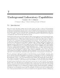 7 Underground Laboratory Capabilities