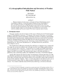 A Lexicographical Introduction and Inventory of Pendau Fish Names*