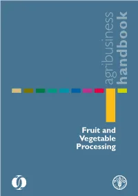 Agribusiness Handbook Fruit and Vegetable Processing Processing Vegetable Fruit And