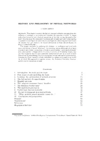 History and Philosophy of Neural Networks