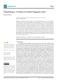 Liquid Biopsy: a Family of Possible Diagnostic Tools