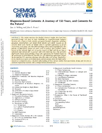Magnesia-Based Cements: a Journey of 150 Years, and Cements for the Future? Sam A