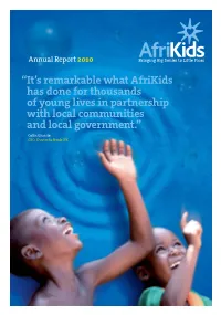 Afrikids Annual Report 2010 Statistics