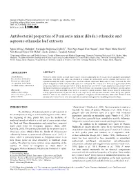 Antibacterial Properties of Persicaria Minor (Huds.) Ethanolic and Aqueous-Ethanolic Leaf Extracts