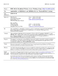 Applicability of IEEE 802.11 and HIPERLAN/2 for Wirelesshuman
