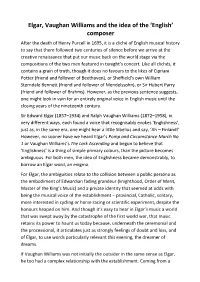 Elgar, Vaughan Williams and the Idea Of