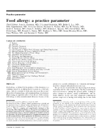 Food Allergy: a Practice Parameter (2006)