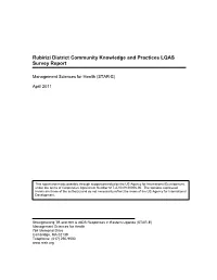 Rubirizi District Community Knowledge and Practices LQAS Survey Report
