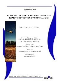 State of the Art of Technologies for Remote Detection of Natural Gas