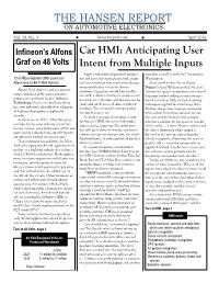 Car HMI: Anticipating User Graf on 48 Volts Intent from Multiple Inputs
