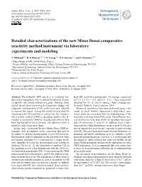 Detailed Characterizations of the New Mines Douai Comparative Reactivity Method Instrument Via Laboratory Experiments and Modeling
