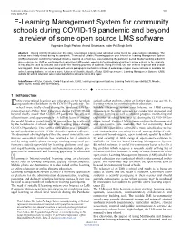 E-Learning Management System for Community Schools During COVID