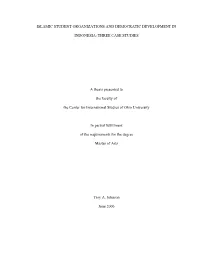 Islamic Student Organizations and Democratic Development In