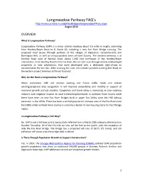 Longmeadow Parkway FAQ's