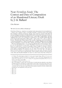 Near Vermilion Sands: the Context and Date of Composition of an Abandoned Literary Draft by J. G. Ballard
