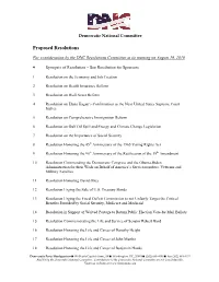 Proposed Resolutions