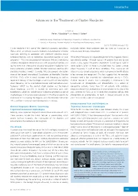 Advances in the Treatment of Cluster Headache