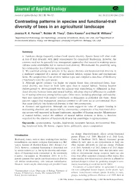 Contrasting Patterns in Species and Functional&