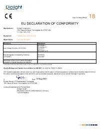 Eu Declaration of Conformity