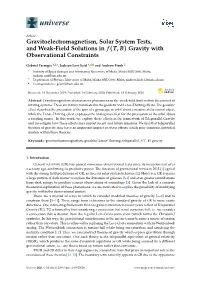Gravitoelectromagnetism, Solar System Tests, and Weak-Field Solutions in F (T, B) Gravity with Observational Constraints