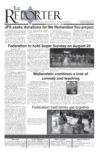 JFS Seeks Donations for We Remember You Project Federation