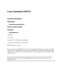 Linux Assembly HOWTO