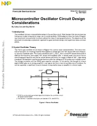Microcontroller Oscillator Circuit Design Considerations by Cathy Cox and Clay Merritt